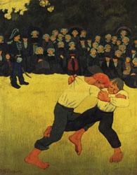 Paul Serusier Breton Wrestling oil painting image
